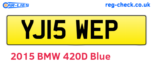 YJ15WEP are the vehicle registration plates.