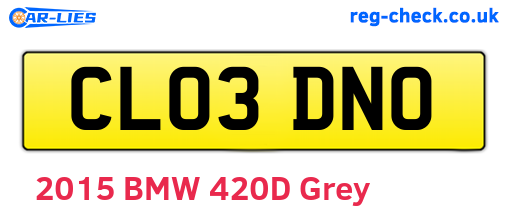 CL03DNO are the vehicle registration plates.