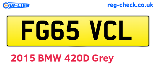 FG65VCL are the vehicle registration plates.