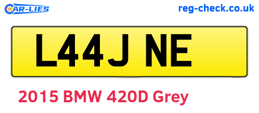 L44JNE are the vehicle registration plates.