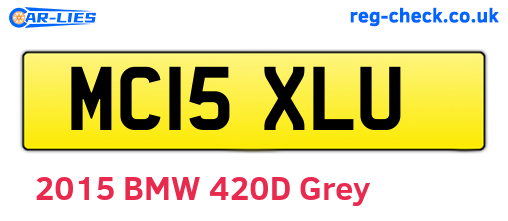 MC15XLU are the vehicle registration plates.
