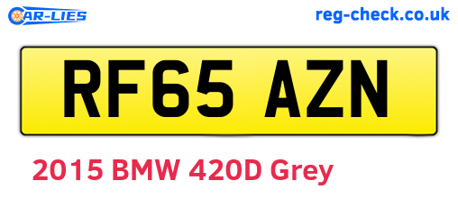 RF65AZN are the vehicle registration plates.