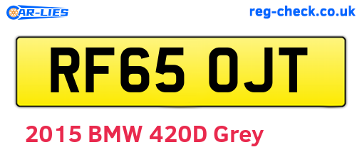 RF65OJT are the vehicle registration plates.