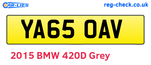 YA65OAV are the vehicle registration plates.