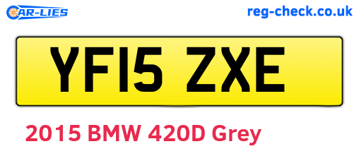 YF15ZXE are the vehicle registration plates.
