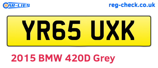 YR65UXK are the vehicle registration plates.