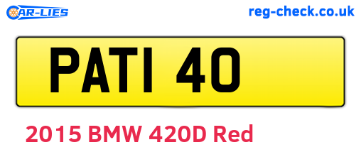 PAT140 are the vehicle registration plates.