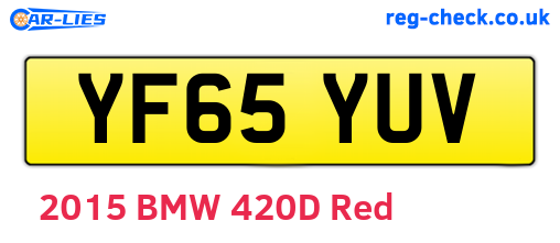 YF65YUV are the vehicle registration plates.