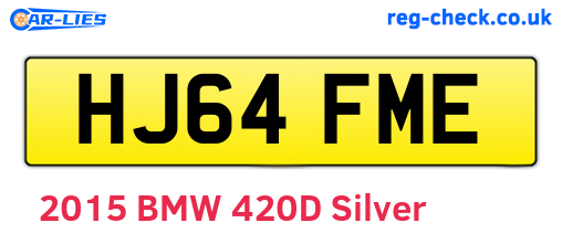 HJ64FME are the vehicle registration plates.