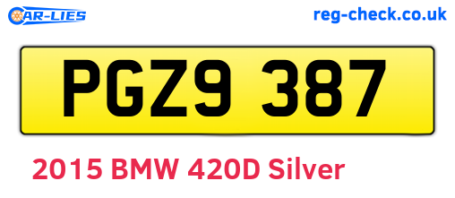 PGZ9387 are the vehicle registration plates.