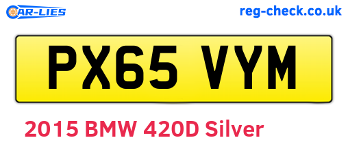 PX65VYM are the vehicle registration plates.