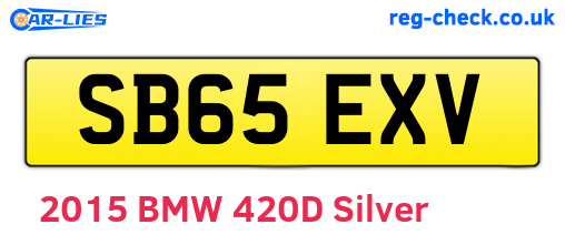 SB65EXV are the vehicle registration plates.