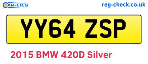 YY64ZSP are the vehicle registration plates.