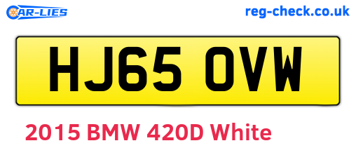 HJ65OVW are the vehicle registration plates.