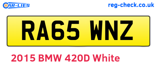 RA65WNZ are the vehicle registration plates.