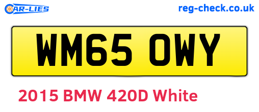 WM65OWY are the vehicle registration plates.