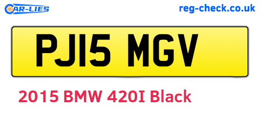 PJ15MGV are the vehicle registration plates.