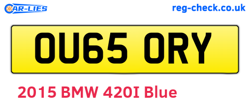 OU65ORY are the vehicle registration plates.