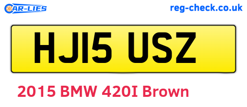 HJ15USZ are the vehicle registration plates.