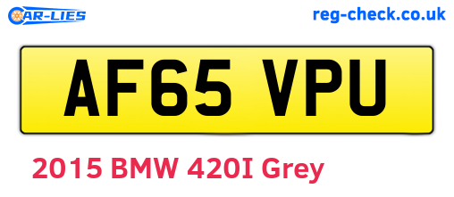 AF65VPU are the vehicle registration plates.