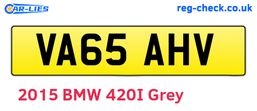 VA65AHV are the vehicle registration plates.