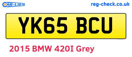 YK65BCU are the vehicle registration plates.