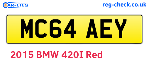 MC64AEY are the vehicle registration plates.