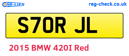 S70RJL are the vehicle registration plates.