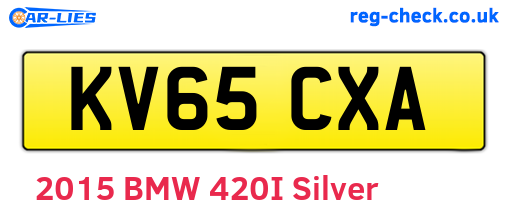 KV65CXA are the vehicle registration plates.