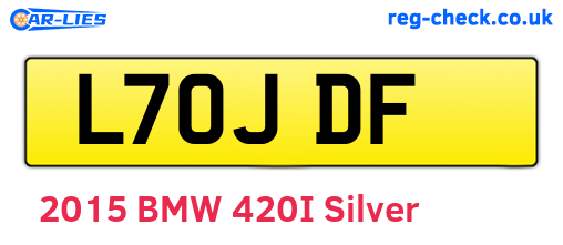 L70JDF are the vehicle registration plates.