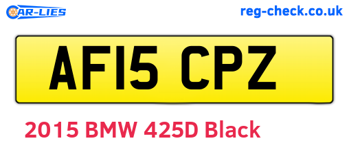 AF15CPZ are the vehicle registration plates.