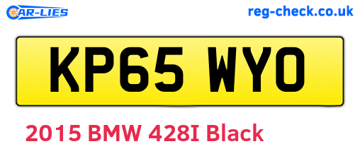 KP65WYO are the vehicle registration plates.