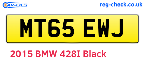 MT65EWJ are the vehicle registration plates.