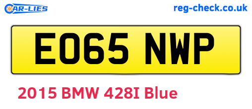 EO65NWP are the vehicle registration plates.