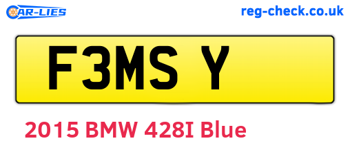 F3MSY are the vehicle registration plates.