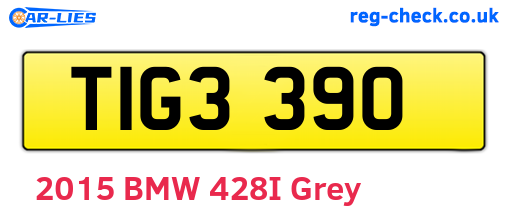 TIG3390 are the vehicle registration plates.