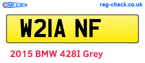 W21ANF are the vehicle registration plates.