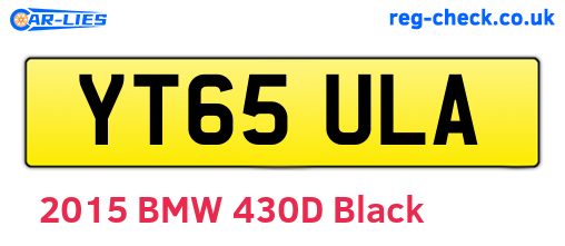 YT65ULA are the vehicle registration plates.