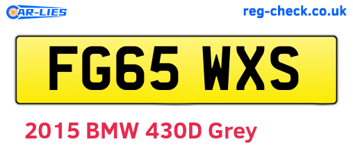 FG65WXS are the vehicle registration plates.