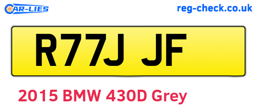 R77JJF are the vehicle registration plates.