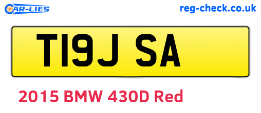 T19JSA are the vehicle registration plates.