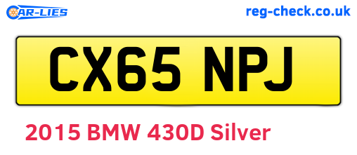 CX65NPJ are the vehicle registration plates.