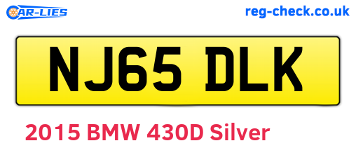NJ65DLK are the vehicle registration plates.
