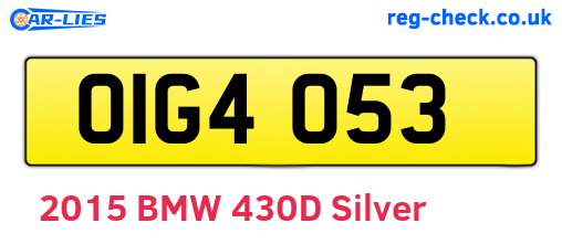OIG4053 are the vehicle registration plates.