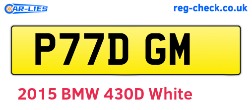 P77DGM are the vehicle registration plates.