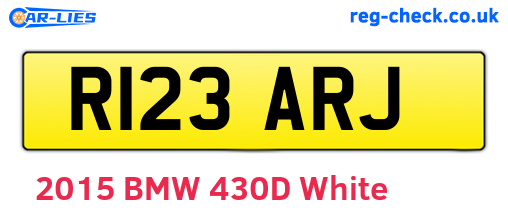 R123ARJ are the vehicle registration plates.