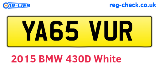 YA65VUR are the vehicle registration plates.