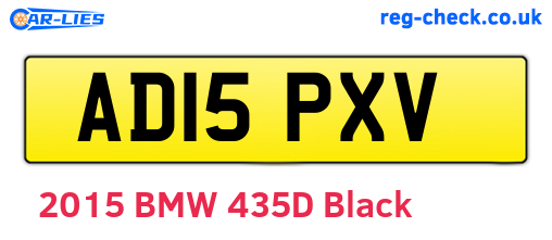 AD15PXV are the vehicle registration plates.