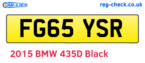 FG65YSR are the vehicle registration plates.