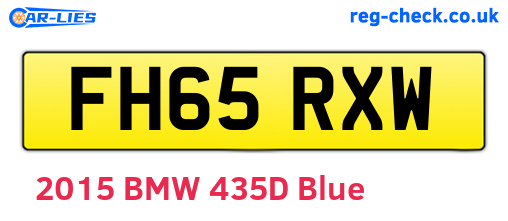 FH65RXW are the vehicle registration plates.